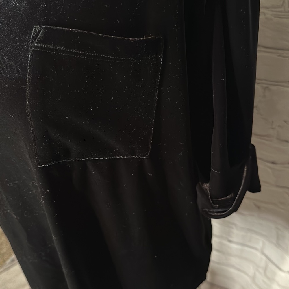 Ralph Lauren Black Velvet Tee Sz L - Picture 2 of 5